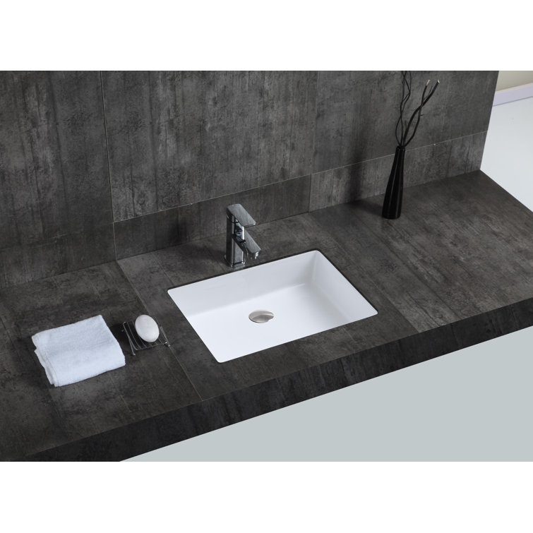 A&E Bath And Shower Depths 15.5'' Glossy White Ceramic Rectangular